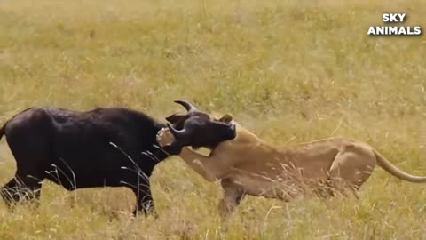 Lion vs Buffalo Battle is not never | Buffalo Too Angry Destroy The Strongest Lion in African