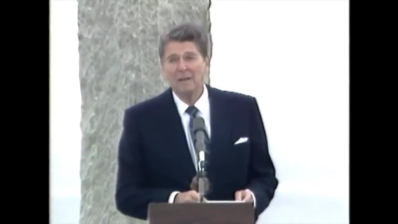 Remembering D-Day: President Reagan on the beaches of Normandy.