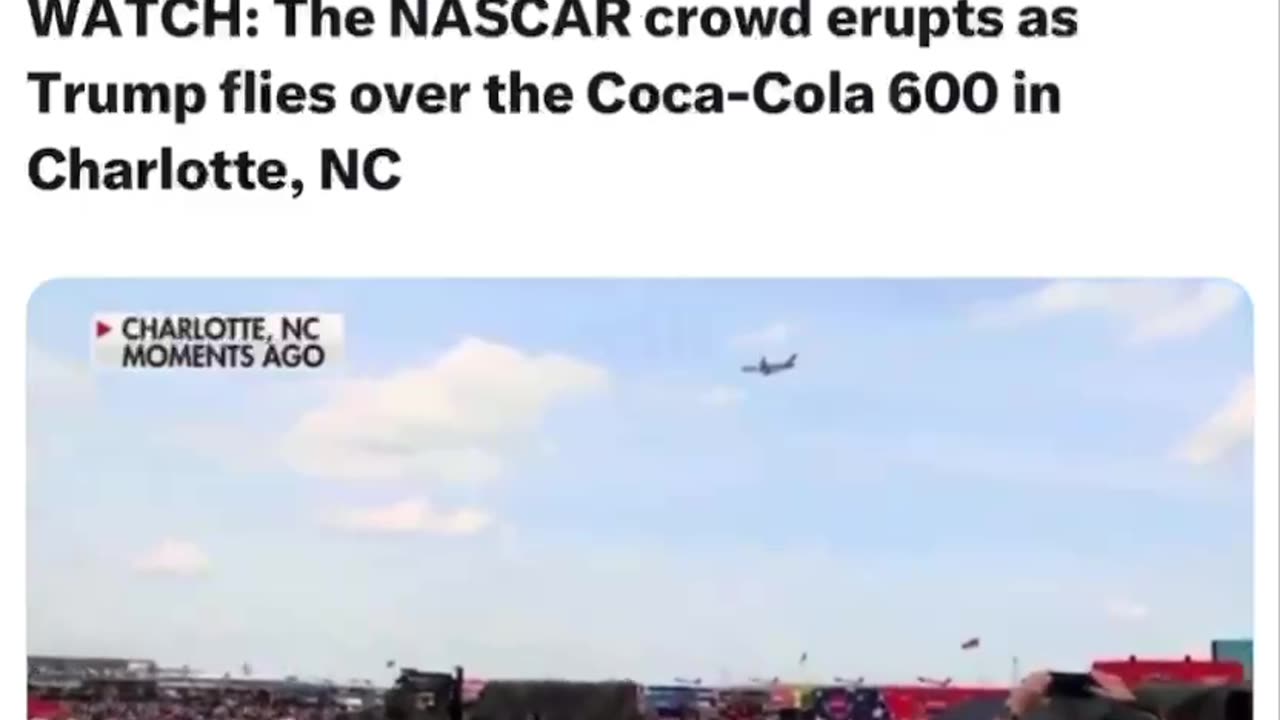 Mr T flying over the Coca-Cola 600