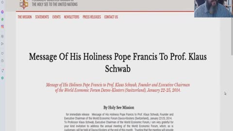 Papal Blessing On The World Economic Forum