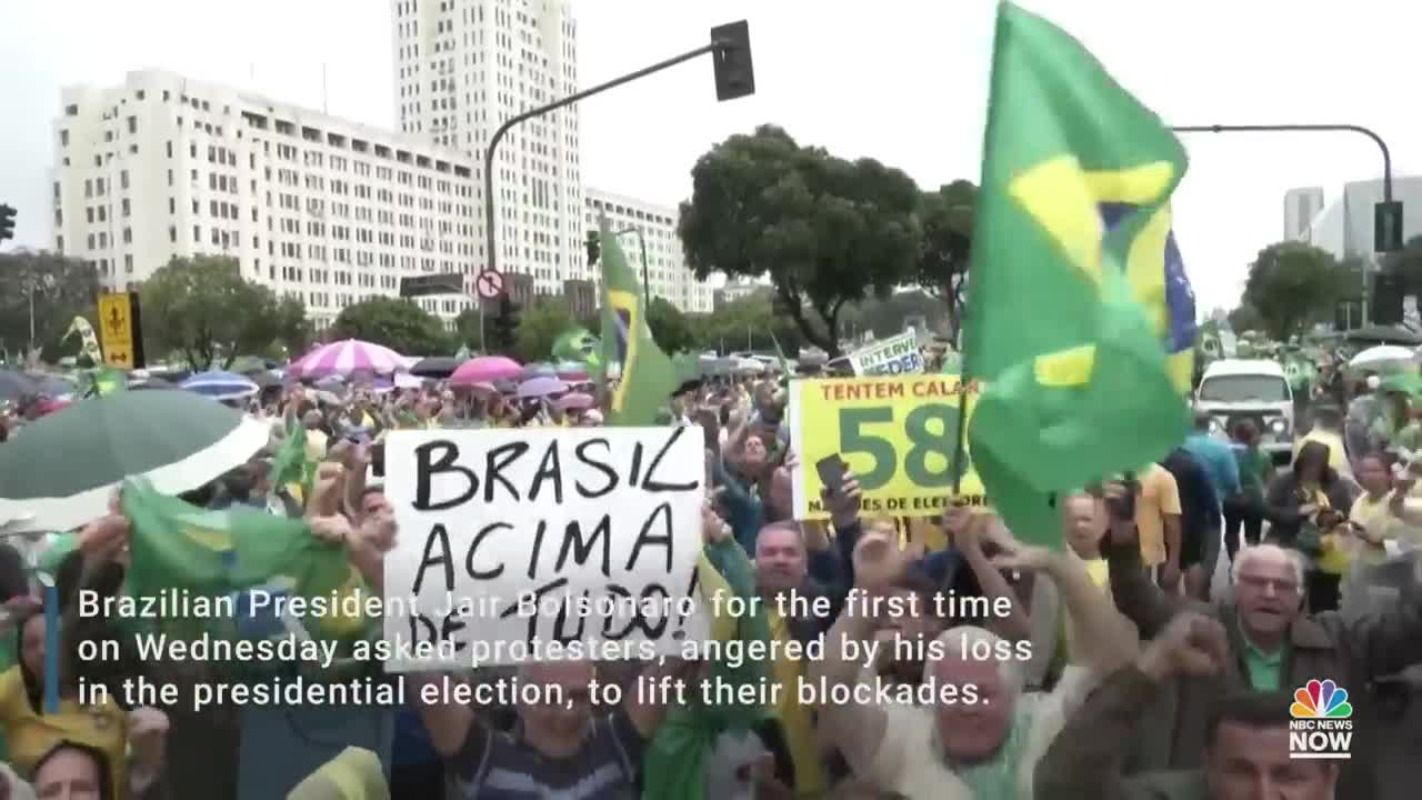 Brazil's Bolsonaro Tells Protesters To Lift Blockades