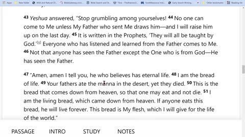 Man's Free Will To Choose Yeshua or Not in Yochanan 6