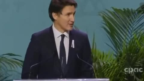 Trudeau looking like the idiot he his, at his COPS Climate Summit in Montreal recently.