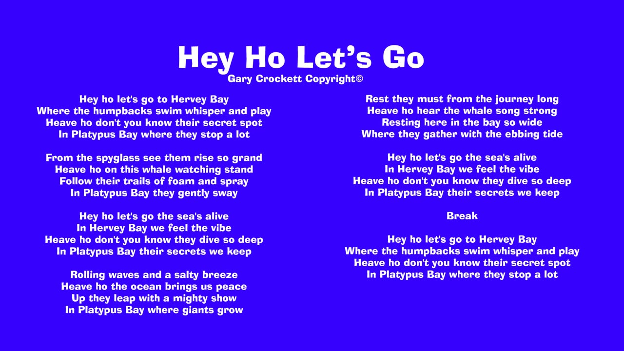 Hey Ho Let's Go Song