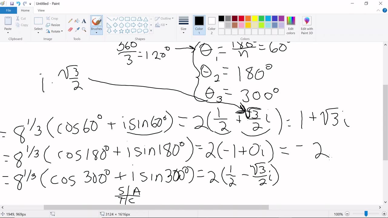 DeMoivre Complex Roots x = -8