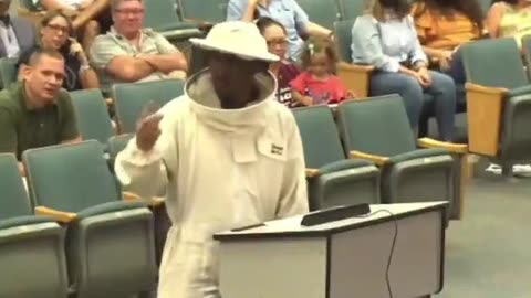 HILARIOUS - Man Shows Up In Bee Suit To Troll School Board