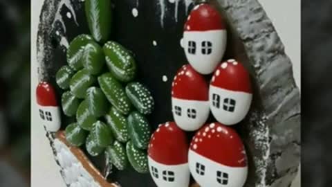 pebble art 🎨/stone rock painted decor ideas