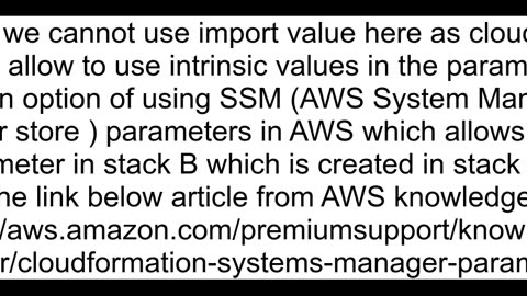 AWSCloudformation How to exportimport parameter value to another stack YAML