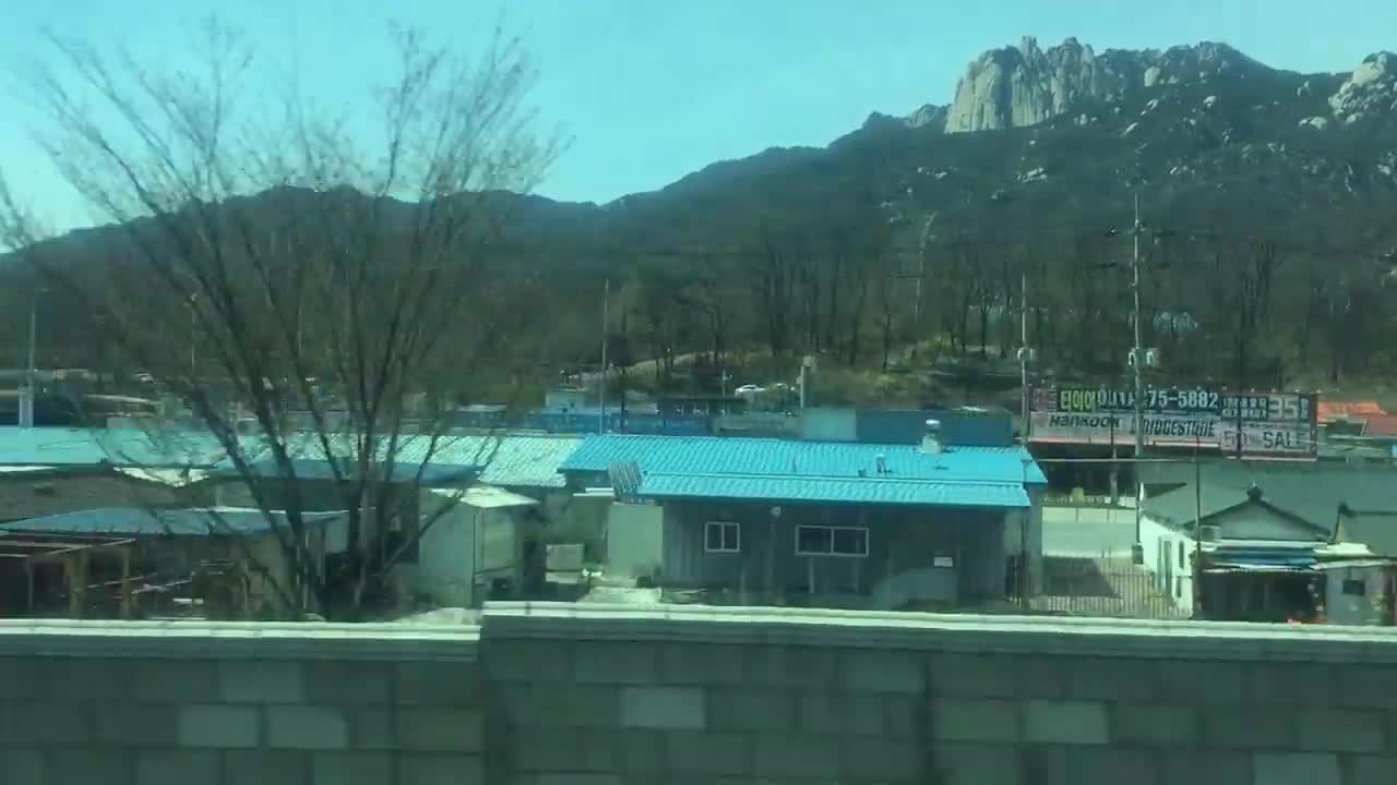 20 Second Korea: View of Dobong Mountain from Train