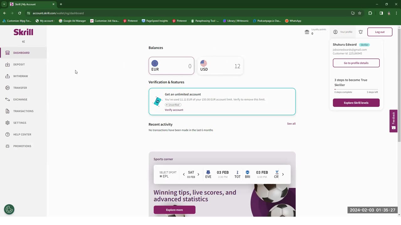 TUMA NA KUPOKEA PESA WORLDWIDE SKRILL