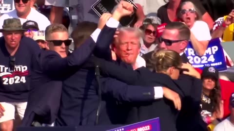 WATCH- The moment Trump was shot in right ear at rally