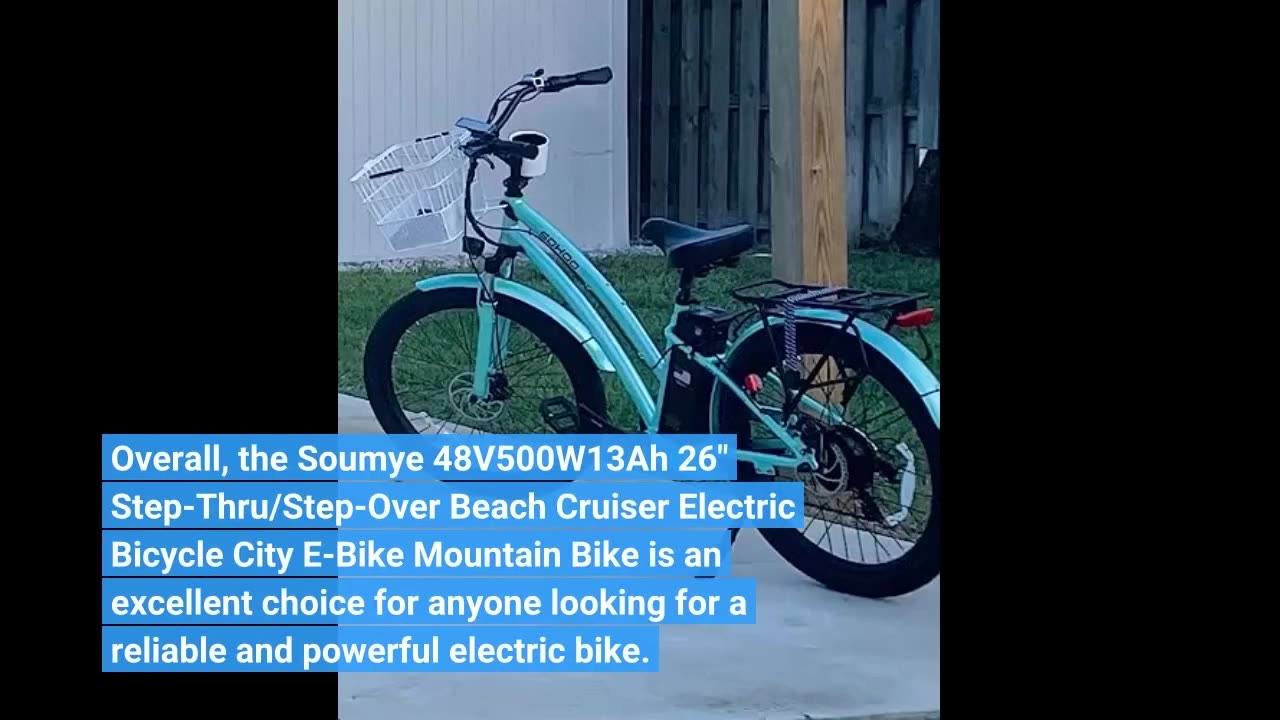 Read Feedback: Soumye 48V500W13Ah 26" Step-ThruStep-Over Beach Cruiser Electric Bicycle City E...