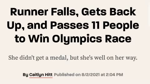 IS THIS THE GREATEST MOMENT IN OLYMPIC HISTORY? SHE FELL DOWN, BUT WON....
