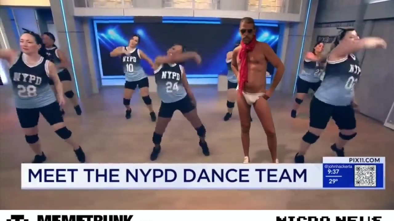 Hunter joins the NYPD Dance Team