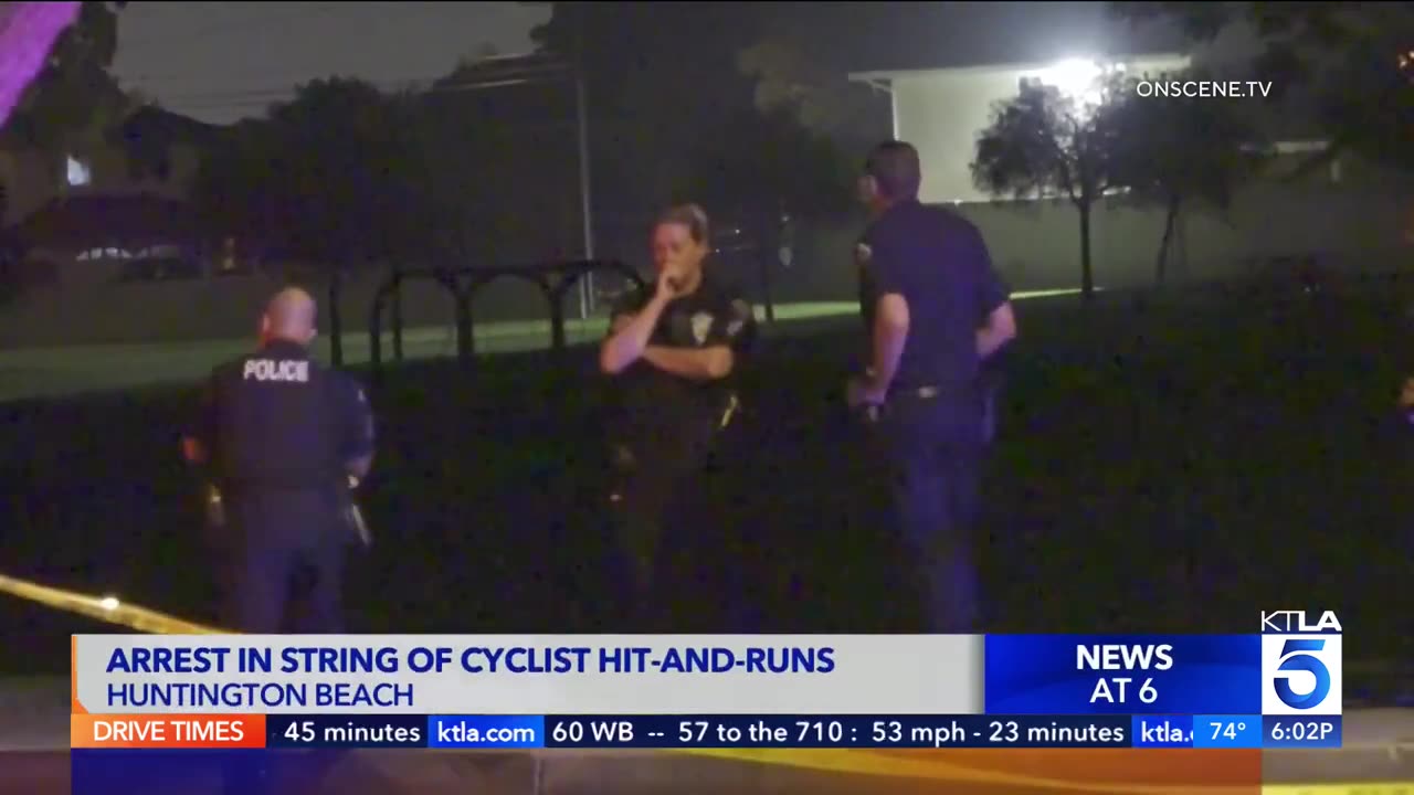 Juvenile male arrested in fatal hitandrun spree targeting bicyclist in Huntington Beach