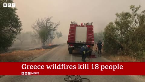 How fast are the Greece wildfires spreading in Avantas_ - BBC News