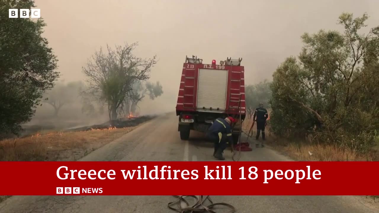 How fast are the Greece wildfires spreading in Avantas_ - BBC News
