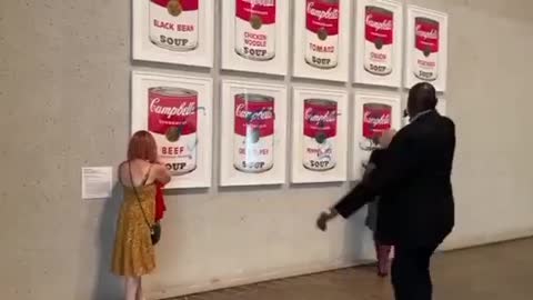 Protestors attack Warhol Campbell's Soup pictures