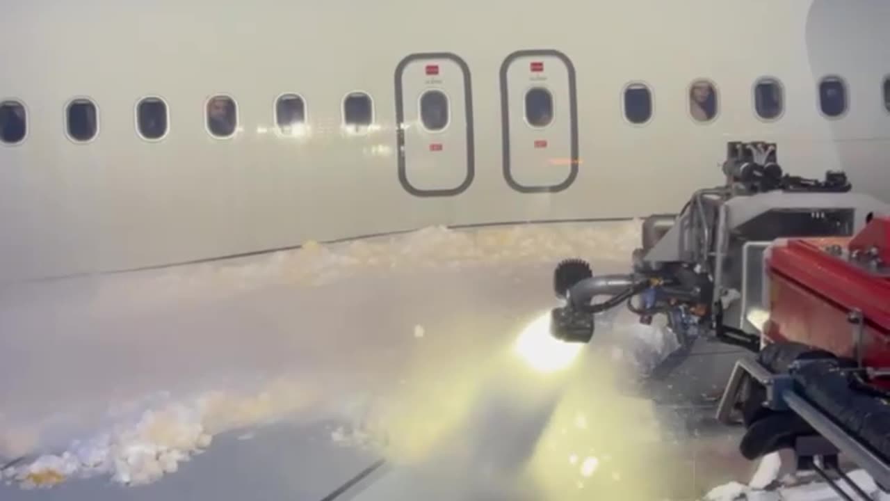 De-Icing an Airliner Before Takeoff