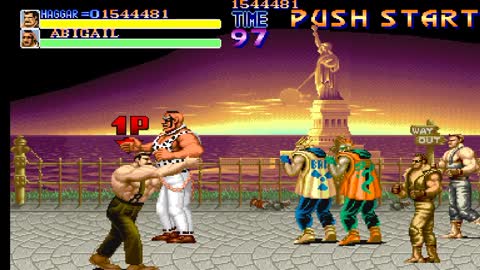 Resetting FINAL FIGHT arcade version with the character (HAGGAR).