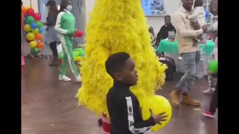 Bird Costumed Entertainer Struggles and Kid's Party