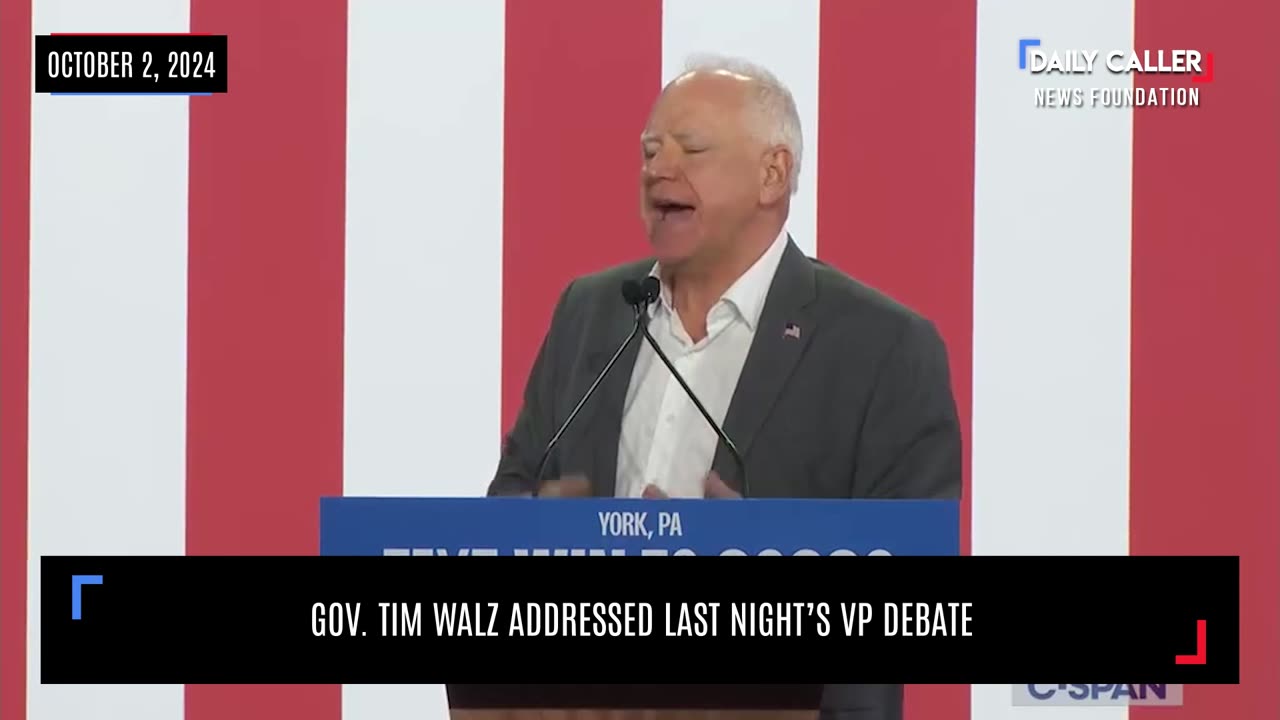 Gov. Tim Walz Addressed Last Night's VP Debate