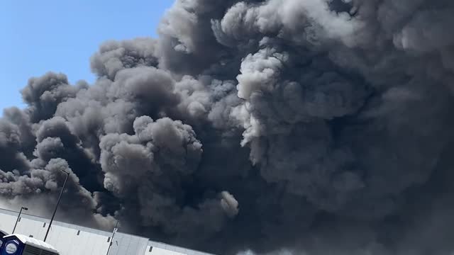 Walmart Distribution Center Goes Up in Flames