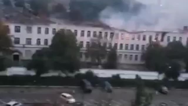 The strike of Russian Kub Kamikaze drones on Ukrainian 72nd Brigade barrack in Kiev Oblast