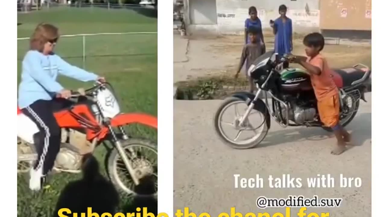 Girls VS boys riding bike first time meme