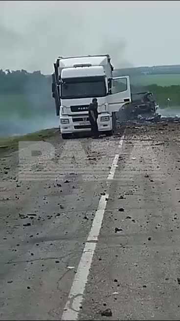 Presumably, the car belonged to PMC "Wagner" and was destroyed by an airstrike of russia.