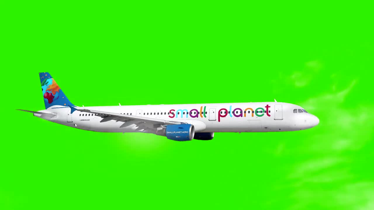 Large aircraft - Avião de Grande Porte - Small Planet - (GREEN SCREEN)