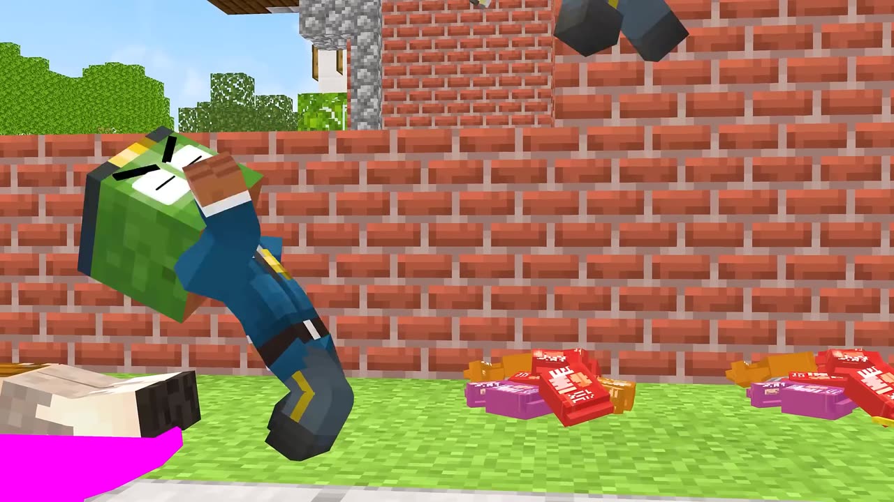 Monster School Escape Evil Police The Security City - Minecraft Animation