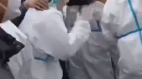 Workers rioting in China.