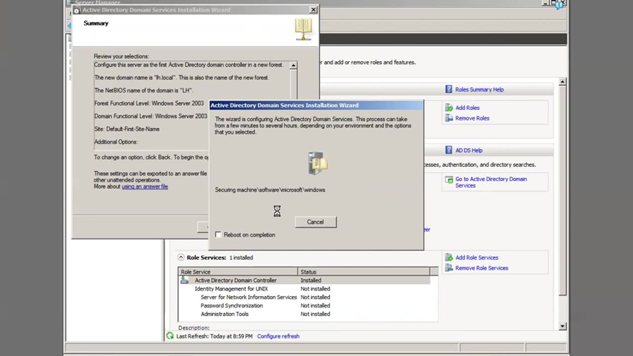 Server 2008 configuration