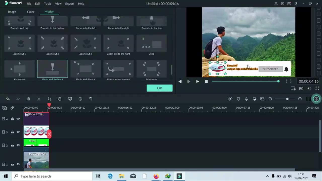 Membuat Lonceng Notifikasi divideo Youtube Dengan Filmora