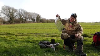 Vlog on farmers field. Having a brew.