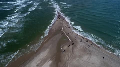 SKAGEN, Denmark - where the Baltic meets the North Sea (drone, 4K)