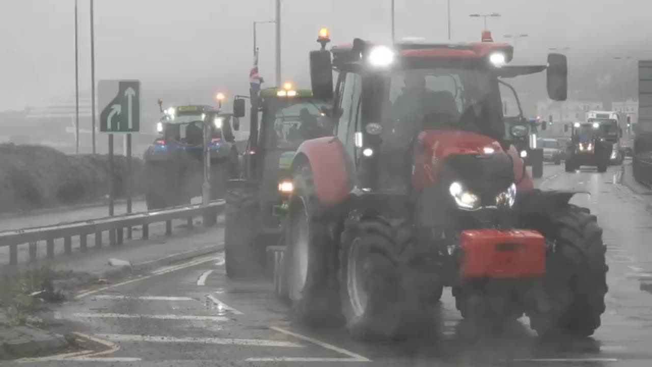 UK farmers protest against radical climate change policies in Dover