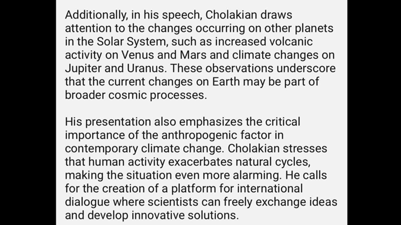 Video Address by Egon Cholakian at the UN COP16 Summit in Colombia