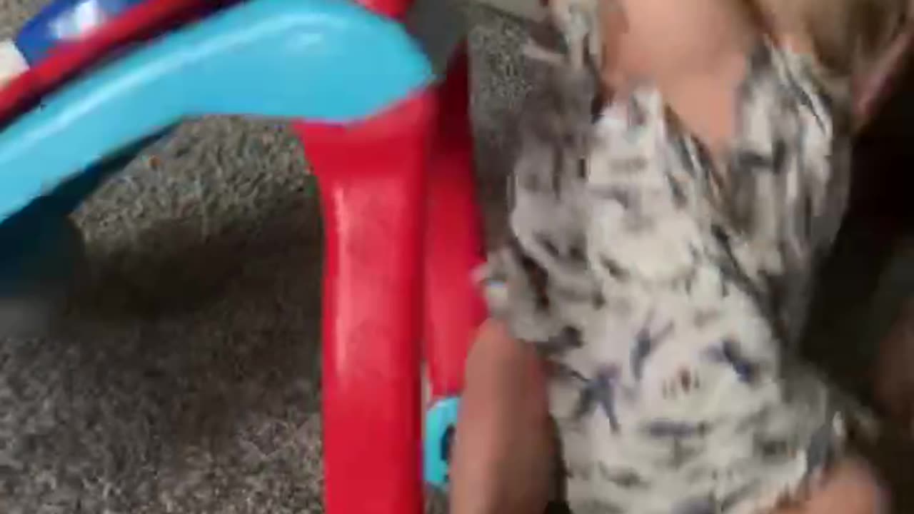 David walking with his toy