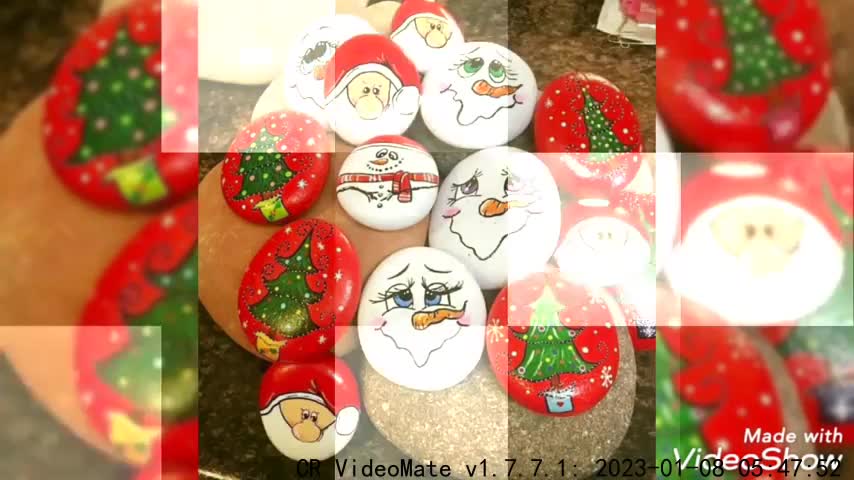 fabulous and handmade Christmas stone rock painting ideas