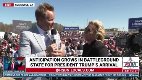 Marjorie Taylor Greene Full Interview with Brian Glenn at Save America Rally in Commerce GA 3/26/22