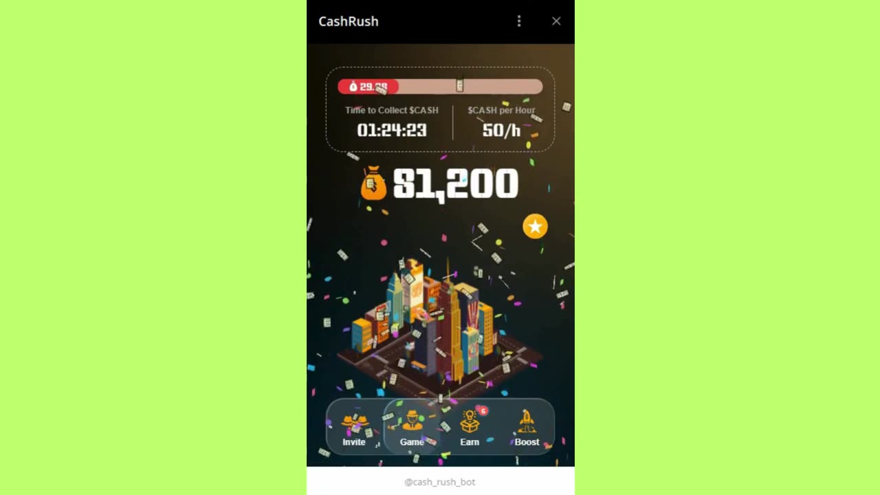 new mining mini app bot telegram cash rush