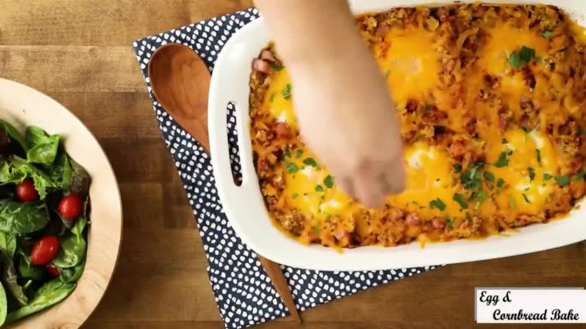 Delicious egg andcornbread bake recipe