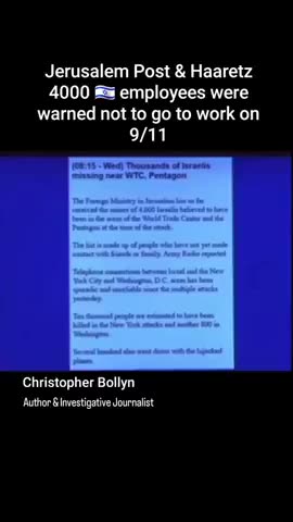 911...JEWISH EMPLOYEES WARNED OF ATTACK???!
