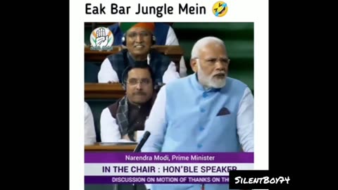 Modi:-Ek bar Jangal mein 😅😝Wait For Rahul Gandhi 😂🔥
