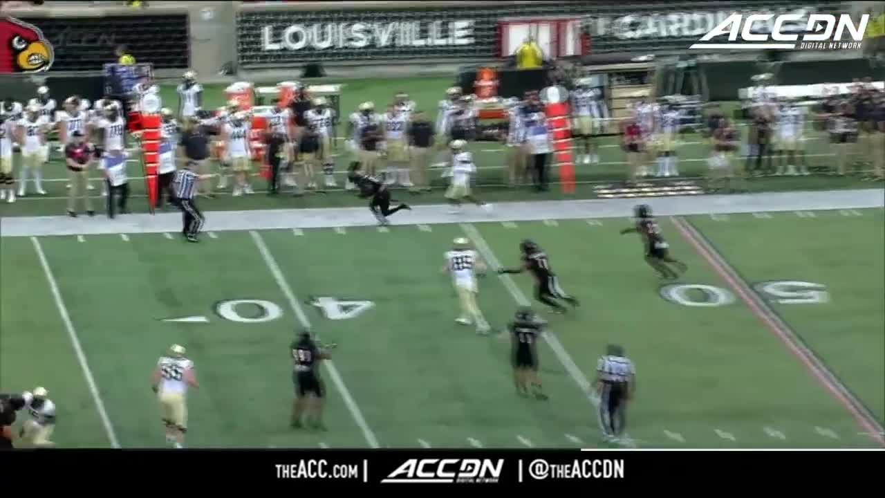 Louisville Starts The 3rd Quarter With A Kei'Trel Clark Pick-6 | ACC Must See Moment