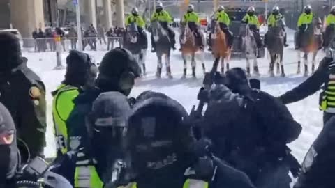 Ottawa: police appear to beat protster with rifle