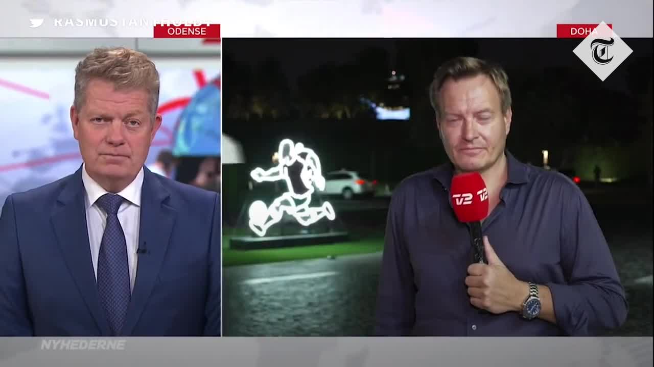 Qatari security threaten to smash Danish journalist's camera live on air at World Cup 2022