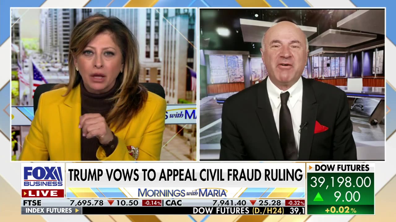 O'Leary expressed "extreme concern" regarding asset seizure following the Trump civil fraud verdict.